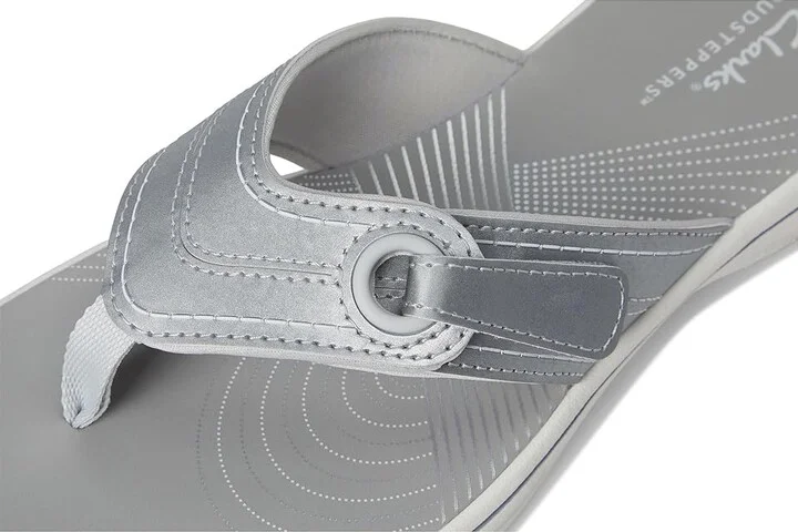 Clarks Breeze Reyna Women's Sandals Silver Synthetic : 10 B - Medium - Image 7