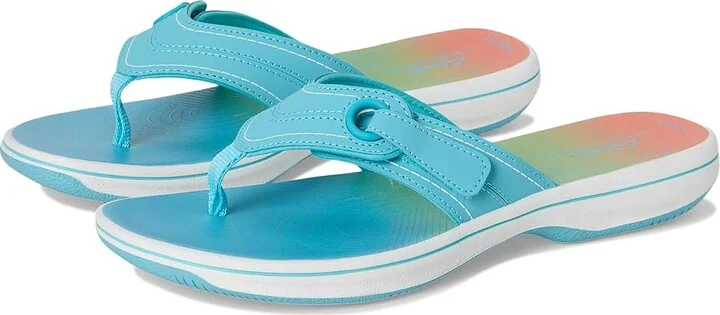 Clarks Breeze Reyna Women's Sandals Turquoise Ombre Synthetic : 8 B - Medium