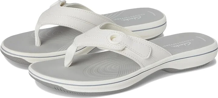 Clarks Breeze Reyna Women's Sandals White Synthetic : 11 B - Medium