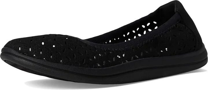Clarks Breeze Roam Women's Flat Shoes Black/Black Textile : 7.5 D - Wide, Polyester - Image 5