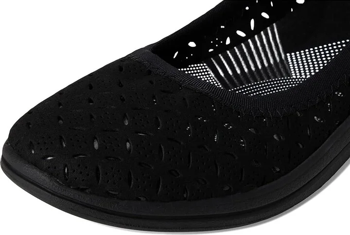 Clarks Breeze Roam Women's Flat Shoes Black/Black Textile : 7.5 D - Wide, Polyester - Image 7