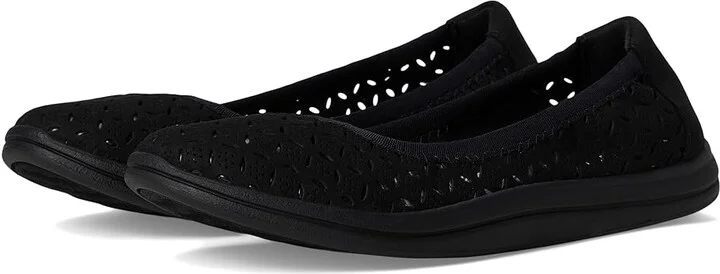 Clarks Breeze Roam Women's Flat Shoes Black/Black Textile : 7.5 D - Wide, Polyester