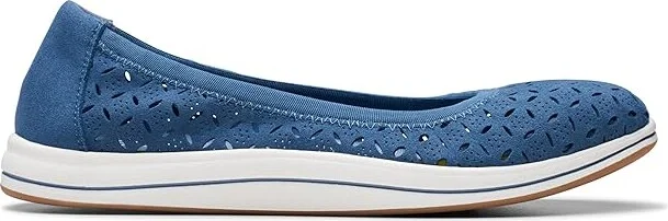 Clarks Breeze Roam Women's Flat Shoes Blue Textile : 9 D - Wide, Polyester/Rubber - Image 6