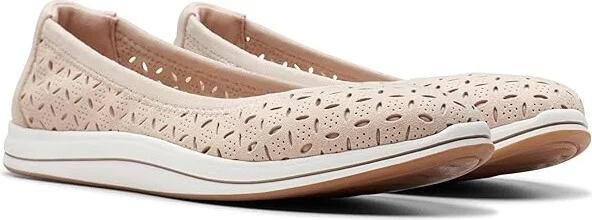 Clarks Breeze Roam Women's Flat Shoes Light Sand Textile : 9.5 B - Medium, Polyester/Rubber