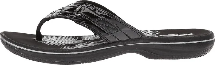 Clarks Breeze Sea Women's Sandals Black Synthetic Patent : 5 B - Medium - Image 7