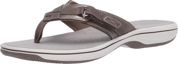 Clarks Breeze Sea Women's Sandals Pewter Synthetic : 5 B - Medium - Image 2
