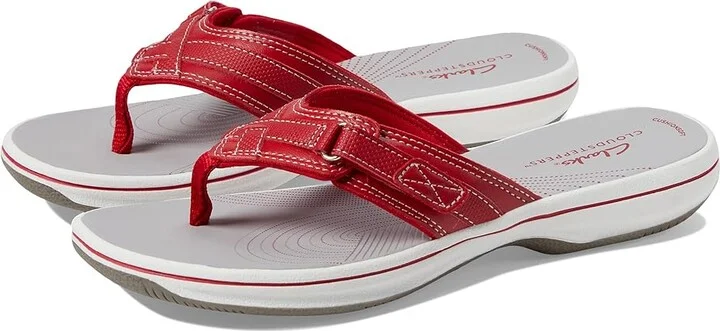 Clarks Breeze Sea Women's Sandals Red : 5 B - Medium, Synthetic