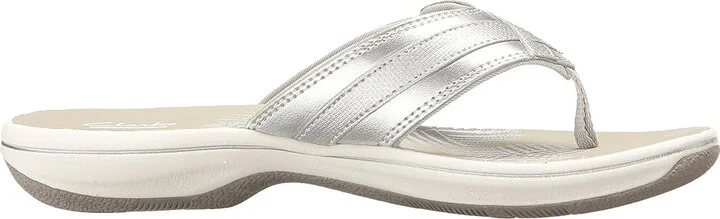 Clarks Breeze Sea Women's Sandals Silver Metallic : 5 B - Medium, Synthetic - Image 8