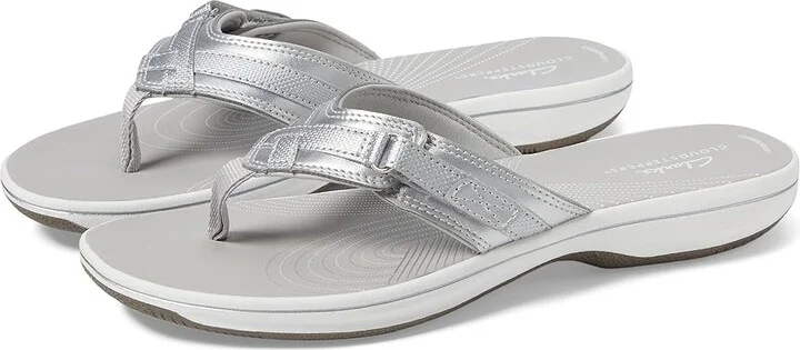 Clarks Breeze Sea Women's Sandals Silver Metallic : 5 B - Medium, Synthetic