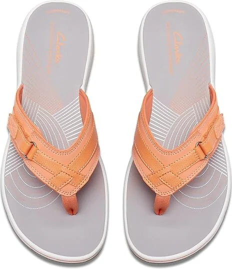 Clarks Breeze Sea Women's Sandals Tangerine/Pop Synthetic : 9 B - Medium - Image 2