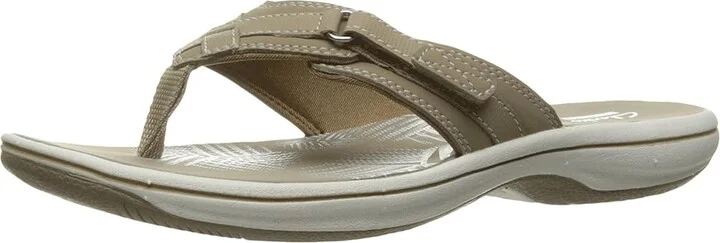 Clarks Breeze Sea Women's Sandals Taupe : 5 B - Medium, Synthetic - Image 2