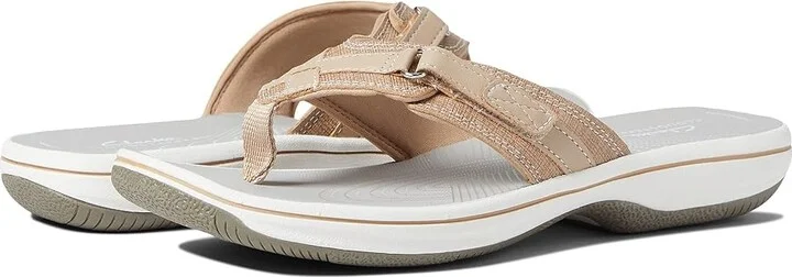Clarks Breeze Sea Women's Sandals Taupe Synthetic : 5 B - Medium