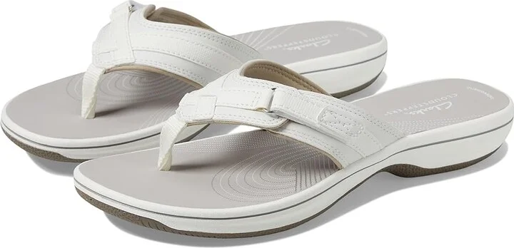 Clarks Breeze Sea Women's Sandals White Synthetic : 8 B - Medium