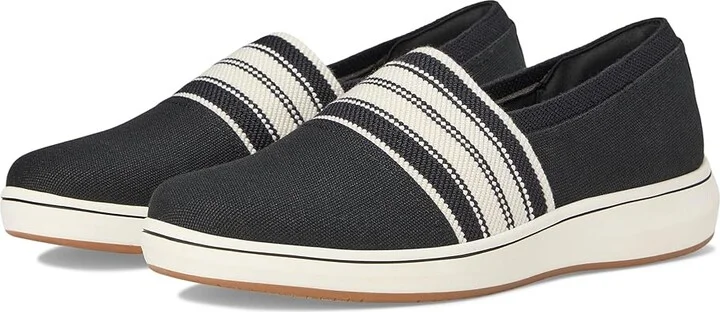 Clarks Breeze Sky Mist Women's Flat Shoes Black Textile : 8 D - Wide, Rubber