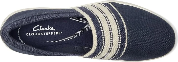 Clarks Breeze Sky Mist Women's Flat Shoes Navy Textile : 6 B - Medium, Rubber - Image 2