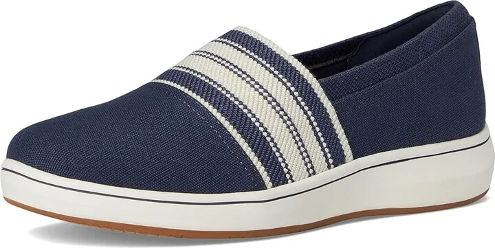 Clarks Breeze Sky Mist Women's Flat Shoes Navy Textile : 6 B - Medium, Rubber - Image 5