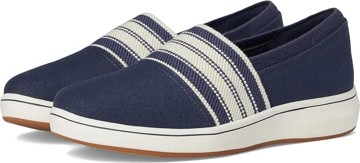 Clarks Breeze Sky Mist Women's Flat Shoes Navy Textile : 6 B - Medium, Rubber