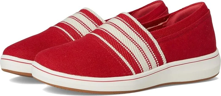Clarks Breeze Sky Mist Women's Flat Shoes Red Textile : 7 A - Narrow, Rubber
