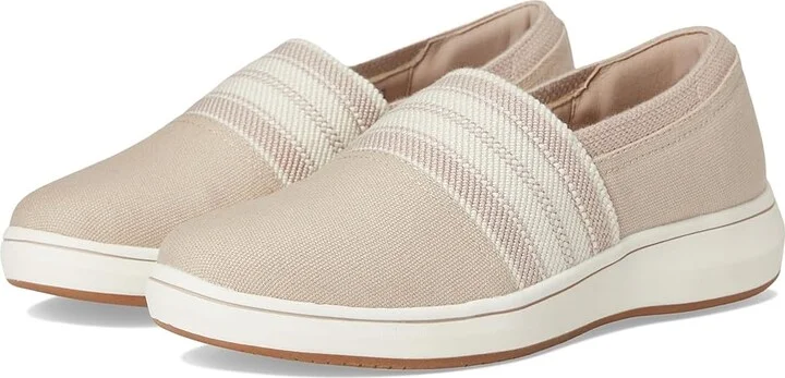 Clarks Breeze Sky Mist Women's Flat Shoes Sand Textile : 10 A - Narrow, Rubber