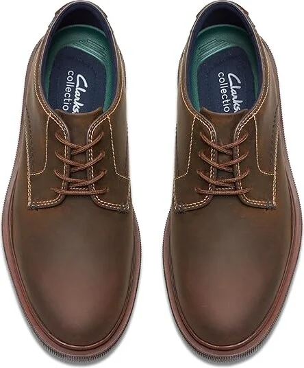 Clarks Burchill Derby Men's Lace Up Wing Tip Shoes Beeswax Leather : 11.5 D - Medium - Image 2