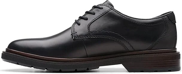 Clarks Burchill Derby Men's Lace Up Wing Tip Shoes Black Leather : 9.5 D - Medium - Image 5