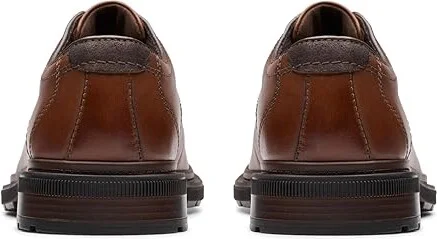 Clarks Burchill Derby Men's Lace Up Wing Tip Shoes Dark Tan Leather : 7 D - Medium - Image 4