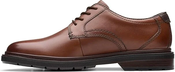 Clarks Burchill Derby Men's Lace Up Wing Tip Shoes Dark Tan Leather : 7 D - Medium - Image 5