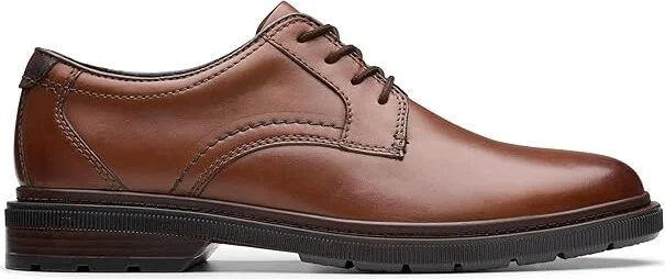 Clarks Burchill Derby Men's Lace Up Wing Tip Shoes Dark Tan Leather : 7 D - Medium - Image 6