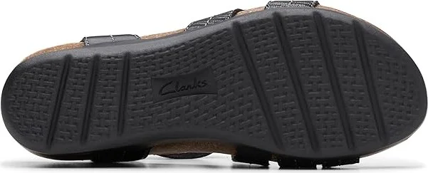 Clarks Calenne Clara Women's Sandals Black Combi : 7.5 D - Wide, Leather - Image 3