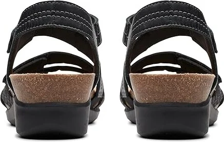 Clarks Calenne Clara Women's Sandals Black Combi : 7.5 D - Wide, Leather - Image 4