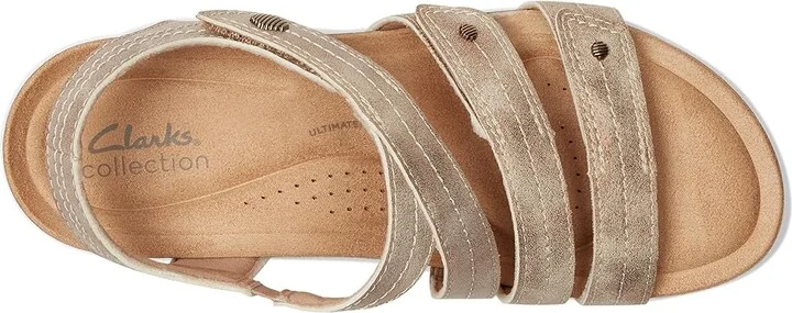 Clarks Calenne Clara Women's Sandals Bronze Metallic Textile : 7 B - Medium, Leather - Image 2