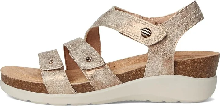 Clarks Calenne Clara Women's Sandals Bronze Metallic Textile : 7 B - Medium, Leather - Image 6