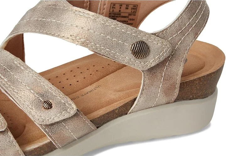 Clarks Calenne Clara Women's Sandals Bronze Metallic Textile : 7 B - Medium, Leather - Image 7