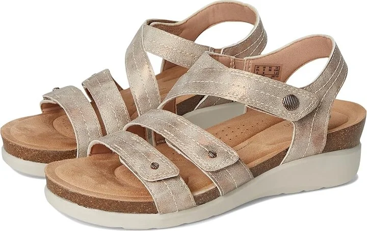Clarks Calenne Clara Women's Sandals Bronze Metallic Textile : 7 B - Medium, Leather