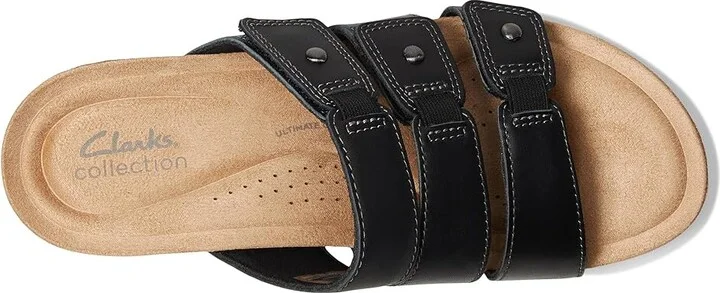 Clarks Calenne Lily Women's Sandals Black Leather : 7 B - Medium, Leather/Rubber - Image 2