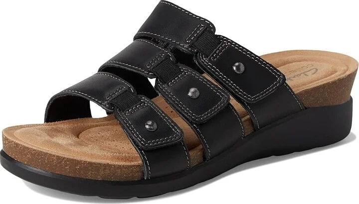Clarks Calenne Lily Women's Sandals Black Leather : 7 B - Medium, Leather/Rubber - Image 5