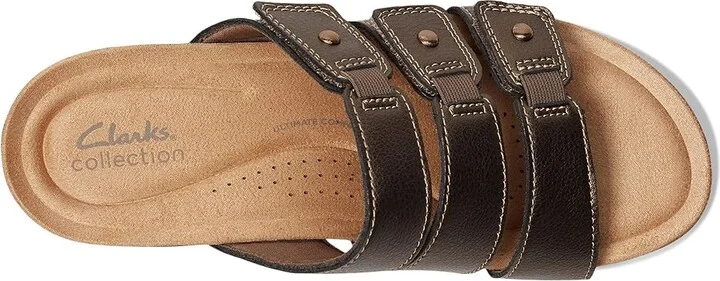Clarks Calenne Lily Women's Sandals Bronze Metallic Leather : 10 D - Wide, Leather/Rubber - Image 2