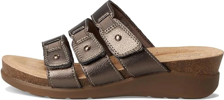 Clarks Calenne Lily Women's Sandals Bronze Metallic Leather : 10 D - Wide, Leather/Rubber - Image 6