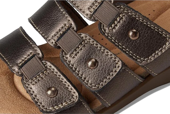 Clarks Calenne Lily Women's Sandals Bronze Metallic Leather : 10 D - Wide, Leather/Rubber - Image 7