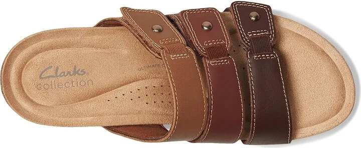 Clarks Calenne Lily Women's Sandals Brown Leather : 5.5 B - Medium, Leather/Rubber - Image 2