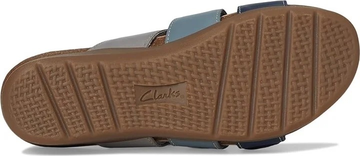 Clarks Calenne Lily Women's Sandals Navy Leather : 9.5 D - Wide, Leather/Rubber - Image 3