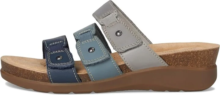 Clarks Calenne Lily Women's Sandals Navy Leather : 9.5 D - Wide, Leather/Rubber - Image 6