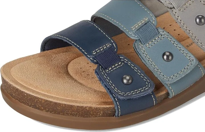 Clarks Calenne Lily Women's Sandals Navy Leather : 9.5 D - Wide, Leather/Rubber - Image 7