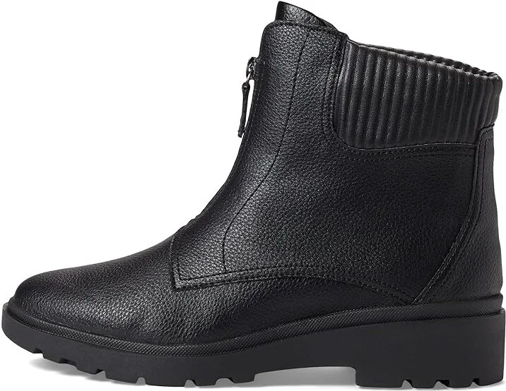 Clarks Calla Zip Women's Boots Black Leather : 8 B - Medium - Image 5