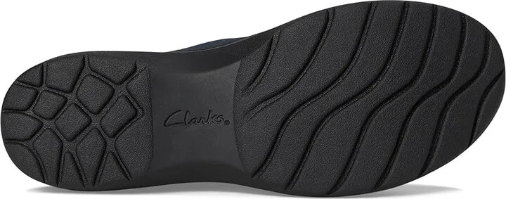 Clarks Carleigh Abby Women's Flat Shoes Navy Nubuck : 6 B - Medium, Leather - Image 3