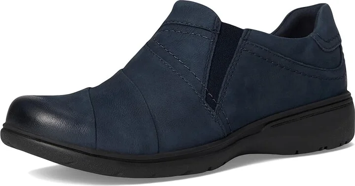 Clarks Carleigh Abby Women's Flat Shoes Navy Nubuck : 6 B - Medium, Leather - Image 5