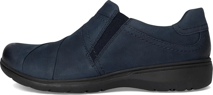 Clarks Carleigh Abby Women's Flat Shoes Navy Nubuck : 6 B - Medium, Leather - Image 6