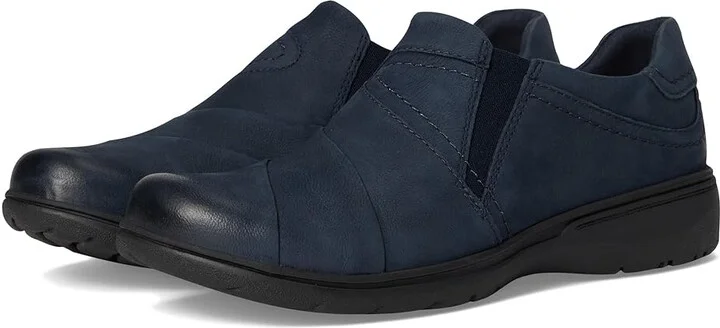 Clarks Carleigh Abby Women's Flat Shoes Navy Nubuck : 6 B - Medium, Leather