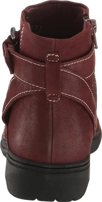 Clarks Carleigh Dalia Women's Boots Burgundy Nubuck : 9.5 B - Medium, Leather - Image 3