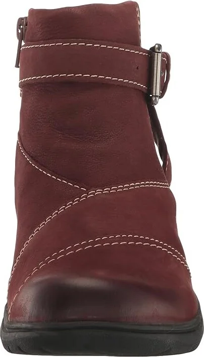 Clarks Carleigh Dalia Women's Boots Burgundy Nubuck : 9.5 B - Medium, Leather - Image 4